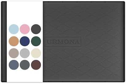 URMONA Under Sink Mat 34 x 19 in, Waterproof Silicone Cabinet Protector | Waterproof, Oil-Resistant, Raised Edge, Cabinet Liner, Shelf Protector, Pet Food Mat, Storage Mat, Easy to Clean, Black