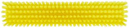 Vikan 31756 16" Heavy-Duty Push Broom, Soft/Stiff, Yellow