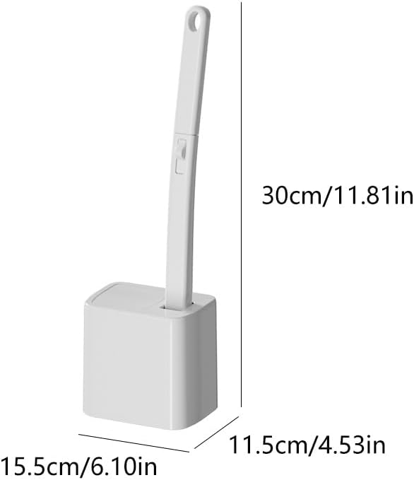Disposable Toilet Brush with Holder, Wall Mounted Hygienic Cleaner | Auto Open Lid, Preloaded Cleaning Liquid, Sponge Brush Heads, Dust-Proof Storage, Touch-Free Access