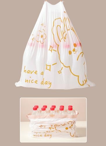 4 Gallon Small Trash Bags No-Tearing Drawstring 1.1 Mil Thick - Rabbit 90 Count Small Garbage Bags for Bathroom Kitchen Toilet Home Office and Bedroom