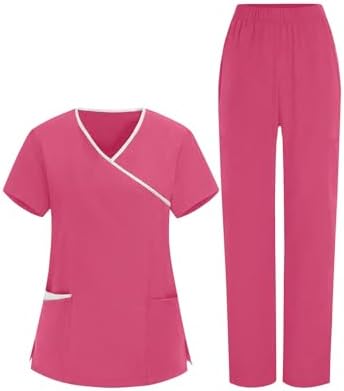 Women Nursing Scrubs Sets Housekeeping Uniform 2026 Women's Scrub Set Cleaning Clothes for Cleaning Jobs