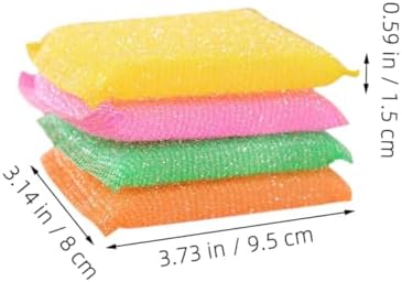 20pcs Kitchen Dish Scrubbers Non Scratch Scrub Sponge Pads for Dishes and Hard Surfaces Soft Nylon Sponge Cleaning Pads for Household Kitchen Use Random Color