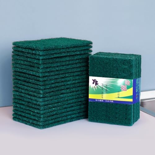 50Pcs Heavy Duty Scour Pads, Non-Scratch Scour Pads, Reusable Household | Scrub Pads for Dishes, Kitchen Scrubbers & Metal Grills, Dish Scrubber Scouring Pads
