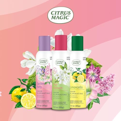 Citrus Magic Air Freshener Spray, Assorted Fragrances, 3 Ounce, Pack of 3 | Limoncello, Garden Party, Pear Blossom, Odor Eliminator for Home, Up to 7 Hours of Freshness, Non-Aerosol