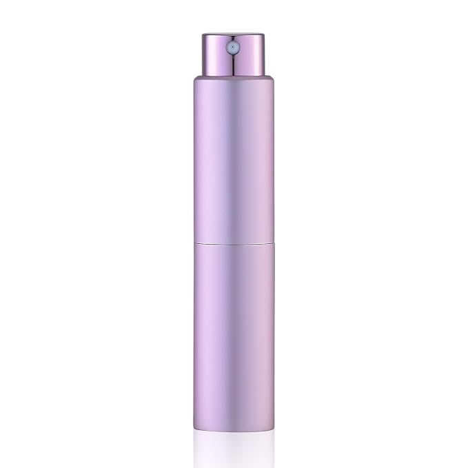 Tekson 10ml Travel Perfume Atomizer, Cologne Spray Bottle, Coffee Sprayer | Mini spray bottle refillable, for espresso, RDT, water, coffee bean, small size, twist up, portable, for men & women, purple