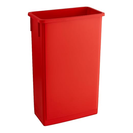 23 Gallon Slim Recycle Bin – Space-Saving Rectangular Recycling Container with Handles, Durable Plastic, Stackable Design for Office, School, Restaurant & Home Use (Red)