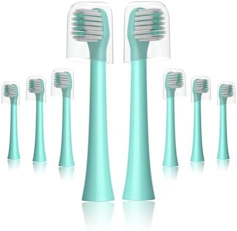 Floss-Like Brush Heads Fit Colgate Electric Toothbrush,Green,8Pcs | for Hum 360 and Total Handles,Soft,Ultrathin Bristles,End-rounded DuPont Bristles,Individually Sealed and Packaged
