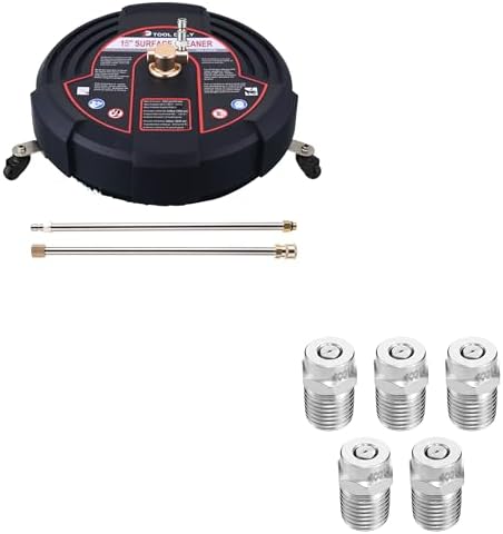 Tool Daily 15 Inch Pressure Washer Surface Cleaner with 3 Wheels, 40 Degree Surface Cleaner Tips