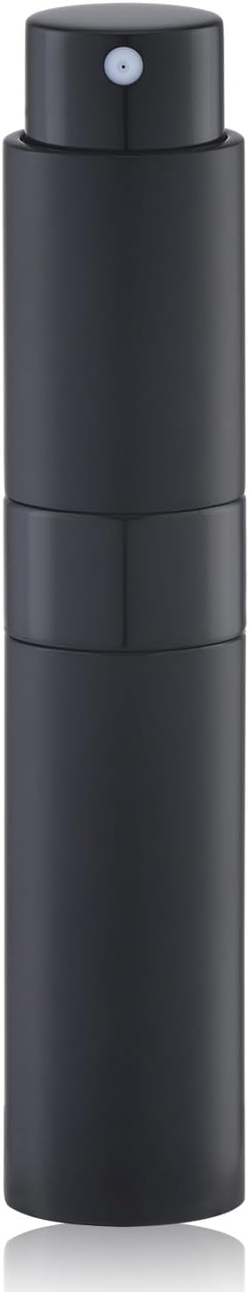Lulupack Travel Perfume Bottle Refillable - Cologne Spray Atomizer Mini - Small Travel Size Empty Sprayer for Refill Sample Container - Portable Fragrance Decant Dispenser Women Men 10ml 1PCS Black