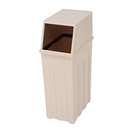 8-Gallon/30L Slim Trash Can with Lid, Modern Kitchen & Office Tall & Narrow Garbage Bin, Odor-Proof Large Capacity, Flap Cover for Home, Bathroom, Outdoor (Khaki)