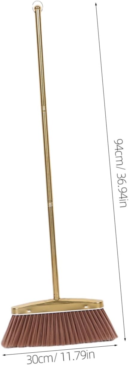 BESTOYARD Thickened Stainless Steel Dust Broom with Detachable Handle, Fine Bristle Indoor and Outdoor Floor Sweeping Broom for Yard, Patio, and Home Cleaning