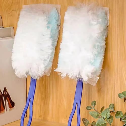Abaodam Electrostatic Duster with Handle 11pcs Set, Disposable Cleaning Brushes with 10 Replacement Cloths for Home Dusting, Window and Furniture Cleaning Tools for Housekeeping