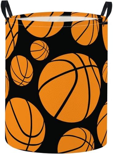 Baby Laundry Basket Baby Nursery Hamper Kids Laundry Basket Toy Storage Bin for Boys Room Decor Gift Baskets for Bedroom Bathroom(Basketball)