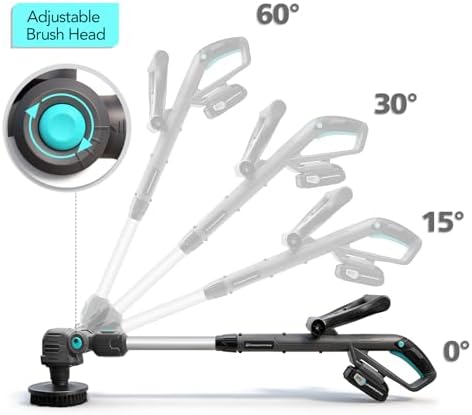 20V Cordless Electric Spin Scrubber with Replaceable Battery & Long Handle - Includes 8 Replaceable Brush Heads for Bathroom, Tile, Grout, Shower, Bathtub, Kitchen, Car & Outdoor Cleaning