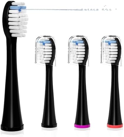 Replacement Heads for WaterPik Sonic Fusion 3Pack | Replacement Brush Heads for WaterPik Sonic Fusion 2.0 Flossing Toothbrush SF-01/SF-02/SF-03/SF-04 with Cover,Black