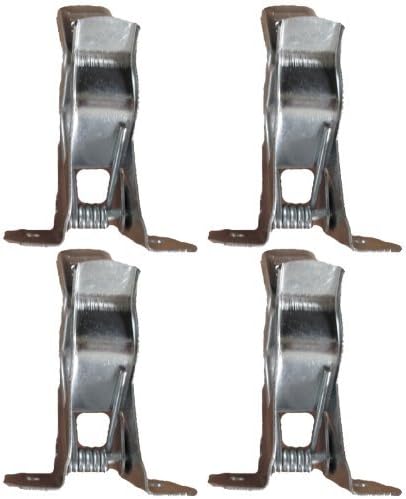 Black Duck Brand 4 Metal Spring Grip Clamps Garage Closet Wall Organizer for Brooms, Mops, Rakes, Etc. (4 Pack)
