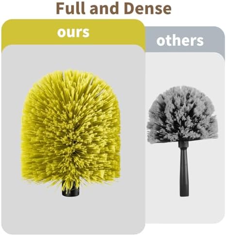 2 Pack Screw on Webster Cobweb Duster Head for Pole,Spider Web Remover Brush, Cobweb Duster Head Attachment,Fits Standard 3/4 inch Threaded Poles(Big, Green)