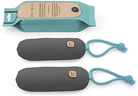 PURGGO Bamboo Charcoal Shoe Deodorizer Air Purifying Bag - Natural Odor Eliminator - Last 365+ Days - No Chemicals - Air Freshener for Shoes and Closet - Remove Odor Naturally - [2 Pack] [Gray]