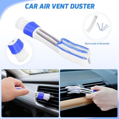 Nilight 15PCS Car Detailing Kit for Interior Exterior Car Care, Blue | auto cleaning Tools with storage bag, Car Care Clean Windshield Dashboard Seat Air Vents Wheels Tires, beginner friendly