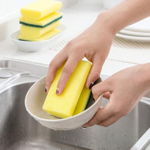Ipetboom 10pcs Non-Scratch Cleaning Scrub Sponges for Kitchen and Dishwashing Bulk Set, Eco-Friendly Pan and Pot Scrubber Pads for Household Use