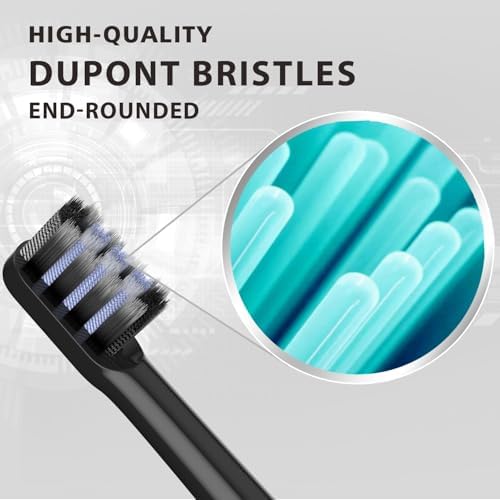Floss-Like Brush Heads Fit Colgate Electric Toothbrush,Black 8Pcs | for Hum 360 and Total,Soft,Bamboo-Charcoal Infused Bristles,Ultrathin DuPont Bristles,Individually Sealed and Packaged