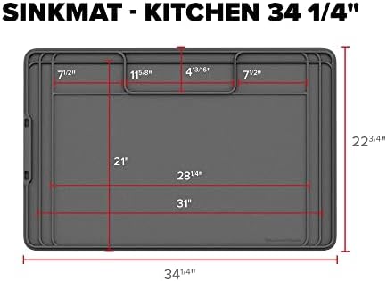 WeatherTech SinkMat – Waterproof Under Sink Liner Mat for Kitchen Bathroom – 34” x 22” Inches - Durable, Flexible Tray – Home undersink Organizer Must Haves, Black