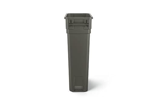 Suncast 23 Gal, Commercial Narrow Trash Can with Handles, Gray, Made in USA
