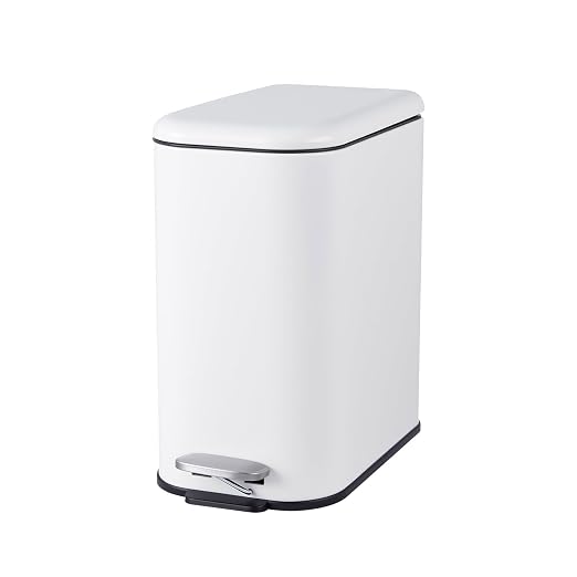 3.2 Gallon/12L Stainless Steel Step Trash Can, Soft Close Pedal Garbage Bin with Detachable Inner Bucket,Fingerprint Resistant,Dual-Use Waste & Recycling Container for Home Kitchen, Bathroom and Offic