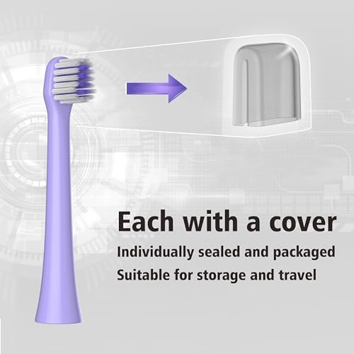 Replacement Heads Fit Colgate Hum Electric Toothbrush,Purple,8Pcs | Also for 360 and Total,Soft,Ultrathin Bristles,Floss-like Clean,End-rounded DuPont Bristles,Individually Sealed and Packaged
