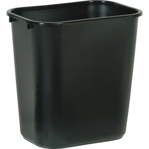 Rubbermaid Commercial Products Wastebasket Small 13QT/3.25 GAL, for Home/Office/Under Desk, Black (FG295500BLA), Pack of 4