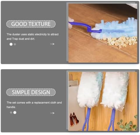 Static Electrostatic Hand Duster Set 11pcs with Handle and 10 Replaceable Washable Cleaning Cloths for Home Dusting and Housekeeping Supplies