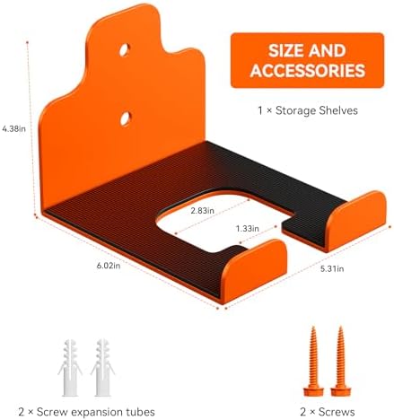 JNIHEEP Garage Organizer Trimmer Rack,Garden Power Tool Hanger,2Pack,Orange | Weedeater Rack, Heavy Duty Weed Whackers Holder Wall Mounted for Grass Trimmer, Hedge Trimmer, Garage Trimmer, Garden Tools