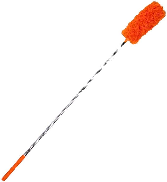 Dusters for Cleaning Extendable, Dusters for Cleaning with 31.5inch Extension Pole and Bendable Head for Home Furniture, Celling Fan, Blinds, Vent, Shelves, Cars, Orange