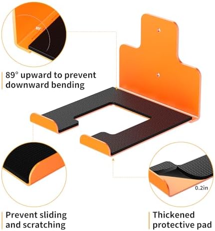 Wall-Mounted Weed Wacker Hanger, Garage Tool Organizer, 1 Pack Orange | Heavy-Duty Metal Hanger Rack for Drywall Brick Wood, Holds String Trimmers Edgers Pole Saws and Long Handle Garden Tools