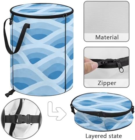 Wave Streak Collapsible Trash Can Portable Camper Trash Can for RV's, Camping, Recycling, Yard Waste, Leaf Bag, Children Toy Bin (Trash)