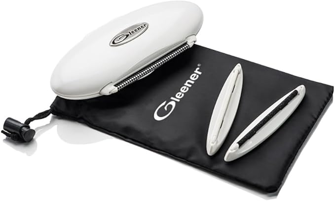 GLEENER Compact Fabric Shaver & Lint Brush | Battery-Free Ultimate Travel Pilling Remover | Adjustable Depiller for Clothing & Furniture (White in Retail Printed Box)