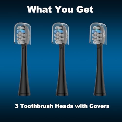 3 Pack Toothbrush Replacement Heads Compatible with WaterPik Sonic Fusion 2.0, FitMount Flossing Brush Head Fit for Water-Pic SF-01W SF-02W and 2.0 SF-03 SF-04