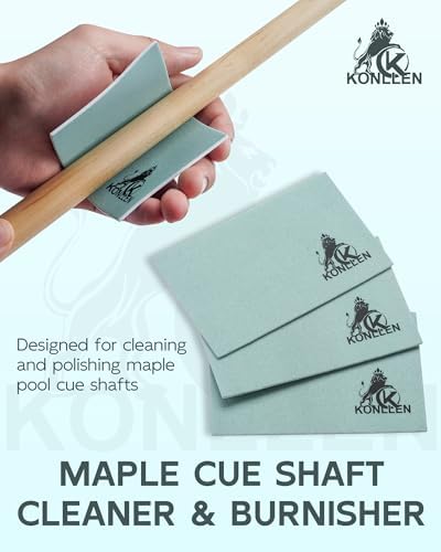 KONLLEN Pool Cue Cleaning and Maintenance Accessories | Choose sprays, wipes, towels, wax, powder, or maple shaft pads for everyday billiard cue care.