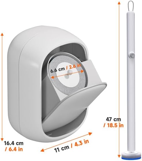 Ctime Disposable Toilet Brush Set with 18 Refills, Wall Mounted Wand Kit | Waterproof with Lid，Hands-Free Lid,New Wand Refills,One-Click Disposal,Pre-Loaded Cleaner,360° Rotating Head