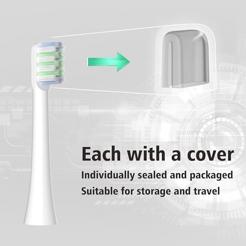 Replacement Heads Fit Colgate Hum Electric Toothbrush,White 8Pcs | Also for 360 and Total,Soft,Ultrathin Bristles,Floss-like Clean,End-rounded DuPont Bristles,Individually Sealed and Packaged
