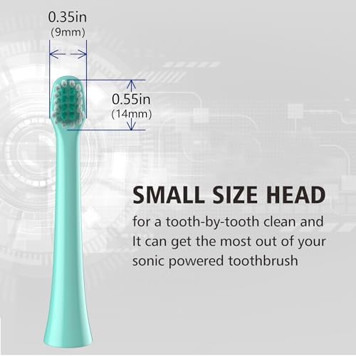 Floss-Like Brush Heads Fit Colgate Electric Toothbrush,Green,8Pcs | for Hum 360 and Total Handles,Soft,Ultrathin Bristles,End-rounded DuPont Bristles,Individually Sealed and Packaged