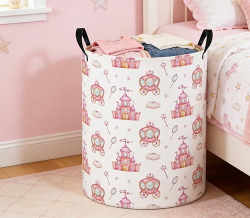 Baby Laundry Basket Baby Nursery Hamper Kids Laundry Basket Toy Storage Bin for Boys Room Decor Gift Baskets for Bedroom Bathroom(Castle)