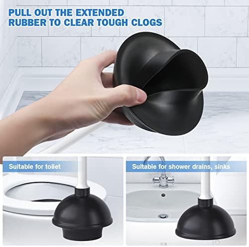 TRENTI Toilet Plunger and Brush with Holder, Bowl Brush and Heavy Duty Toilet Plunger Set for 5.7-inch Toilet Drain, 2-in-1 Bathroom Cleaning Combo with Modern Caddy Stand (White) | Toilet Plunger and Brush with Holder, Bowl Brush and Heavy Duty Toilet...