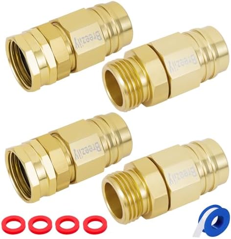 Metal 5/8" Garden Hose Connector Repair Fittings, Premium Aluminum-Alloy Male&Female End-Hose Mender, 5/8inch Water Hose End Coupler Replacement, 2 sets Garden Telescopic Hose end Adapter