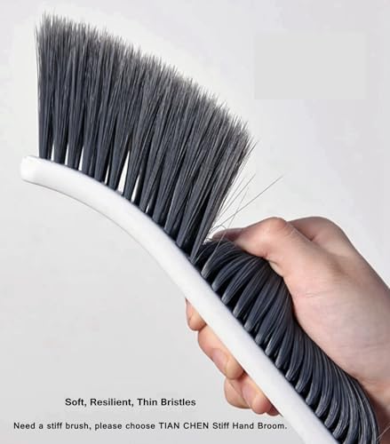 Dust Brush 14" Narrow Skinny Soft Bristle Broom | Long Handheld Whisk Cleaning Tight Space Bed Couch Drafting Clothes Upholstery Art
