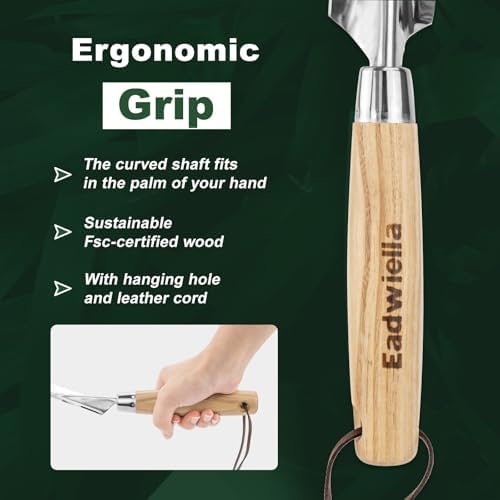 Hand Weeder Puller, 5-in-1 Garden Trowel with Solid Wooden Handle | Gardening Weeding Tool for Easy Weeder Removal, Planting, Weeding, Flower & Vegetable Care in Garden Lawn Yard