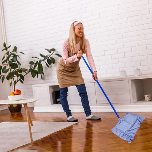 6 Pcs Extra Large Microfiber Cleaning Cloth, 20" x 30" Washable Reusable Large Floor Cloth Rags, Microfiber Towels for Mop Cleaning Office Bathrooms Housekeeping (Blue, White)