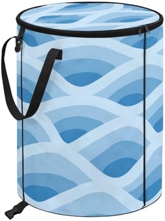 Wave Streak Collapsible Trash Can Portable Camper Trash Can for RV's, Camping, Recycling, Yard Waste, Leaf Bag, Children Toy Bin (Trash)