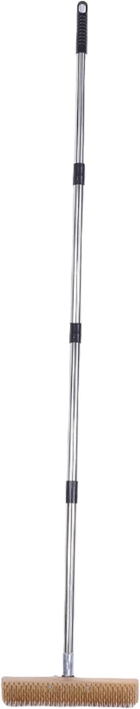 Zerodis Brushes Scrub Brush Outdoor Tool Deck Brush with 48.8 Inch Adjustable Handle Moss Grime Remover for Patio Concrete Garage Floors Stainless Steel Wire Stainless (30cm / 11.8in)