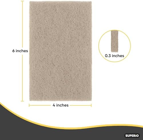Natural Scouring Pad Non-Scratch Sisal Plant Based Scrubber Cleaning Scrub Pads, Eco-Friendly Reusable Kitchen Scrubbing Pad Pack of 30, by Superio